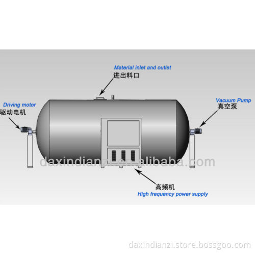 HF Vacuum Dryer apply for food and grain